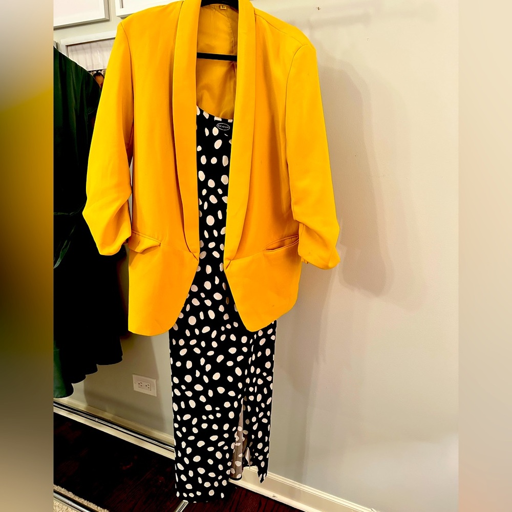 Blazer and silk slip dress set